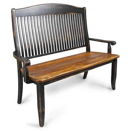 Customizable Slatback Wooden Bench